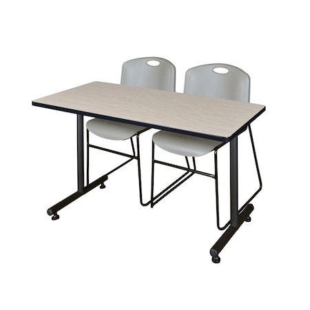 Kobe Rectangle Tables > Training Tables > Kobe Training Table & Chair Sets, 48 W, 30 L, 29 H, Maple MKTRCT4830PL44GY